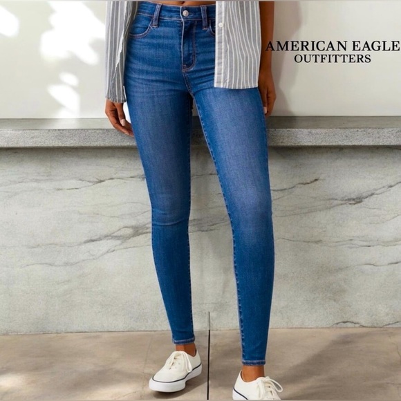 American Eagle Outfitters, Curvy Hi-Rise Jegging, Size 0 Long, Indigo - Picture 1 of 11